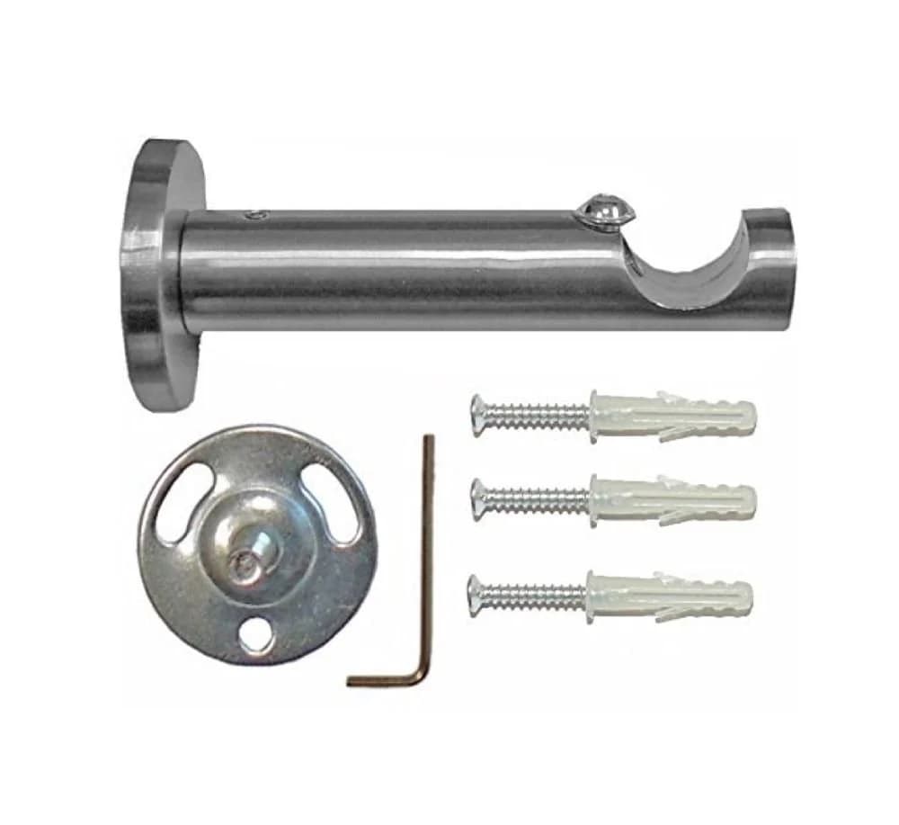 Garduna Zusatzträger Gardinenstange 16mm Edelstahloptik Metall - Bild 2