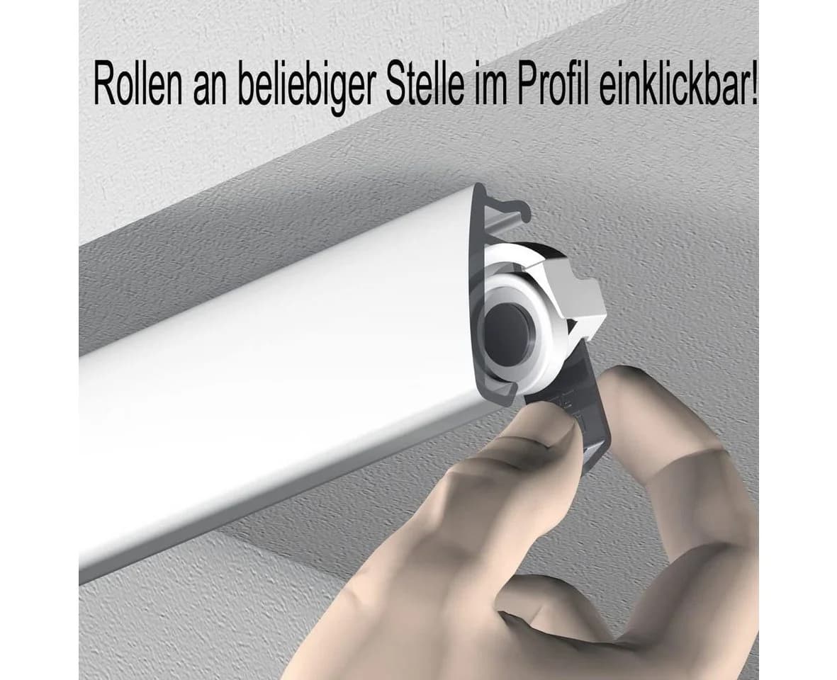 Garduna SmartGlide! Gardinenschiene Weiß Aluminium 1-läufig - Bild 3