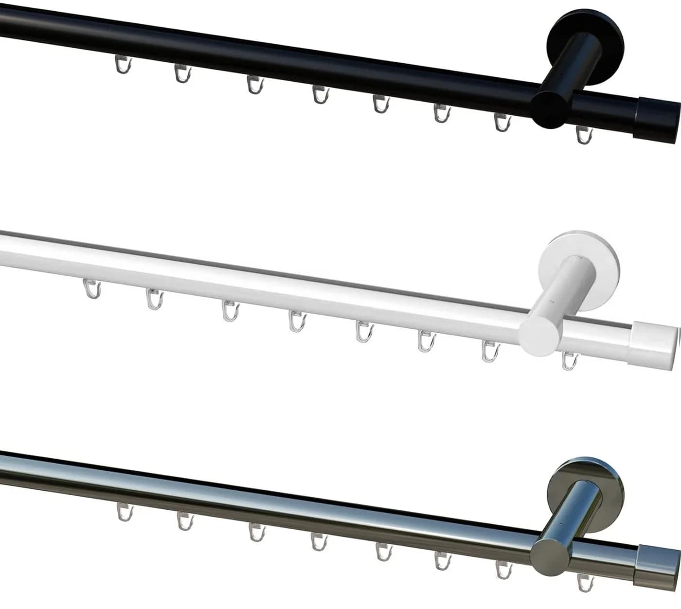Garduna Gardinenstange Innenlauf System Ø 20mm mit X-Gleiter kürzbar Metall - Bild 2