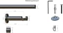 Garduna Gardinenstange Innenlauf System Ø 20mm mit X-Gleiter kürzbar Metall Bild 4