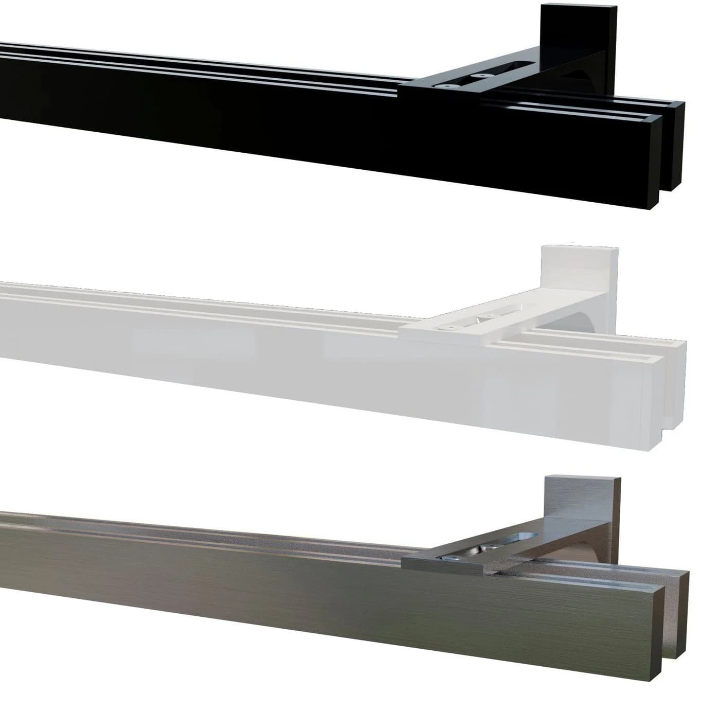Garduna Gardinenstange 2-Lauf Hochkant System Schwarz 14x34mm - Bild 2