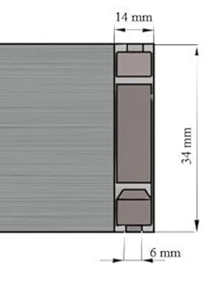 Garduna Gardinenstange 2-Lauf Hochkant System Schwarz 14x34mm - Bild 3