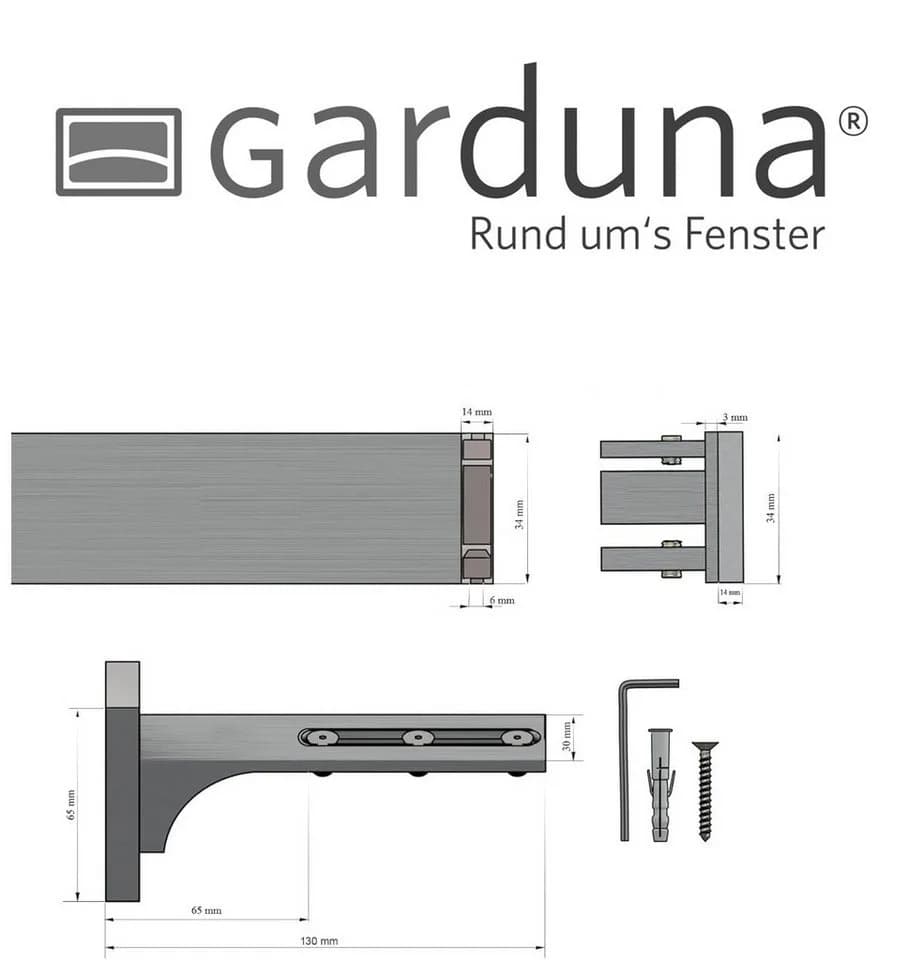 Garduna Gardinenstange 2-Lauf Hochkant System Schwarz 14x34mm - Bild 4
