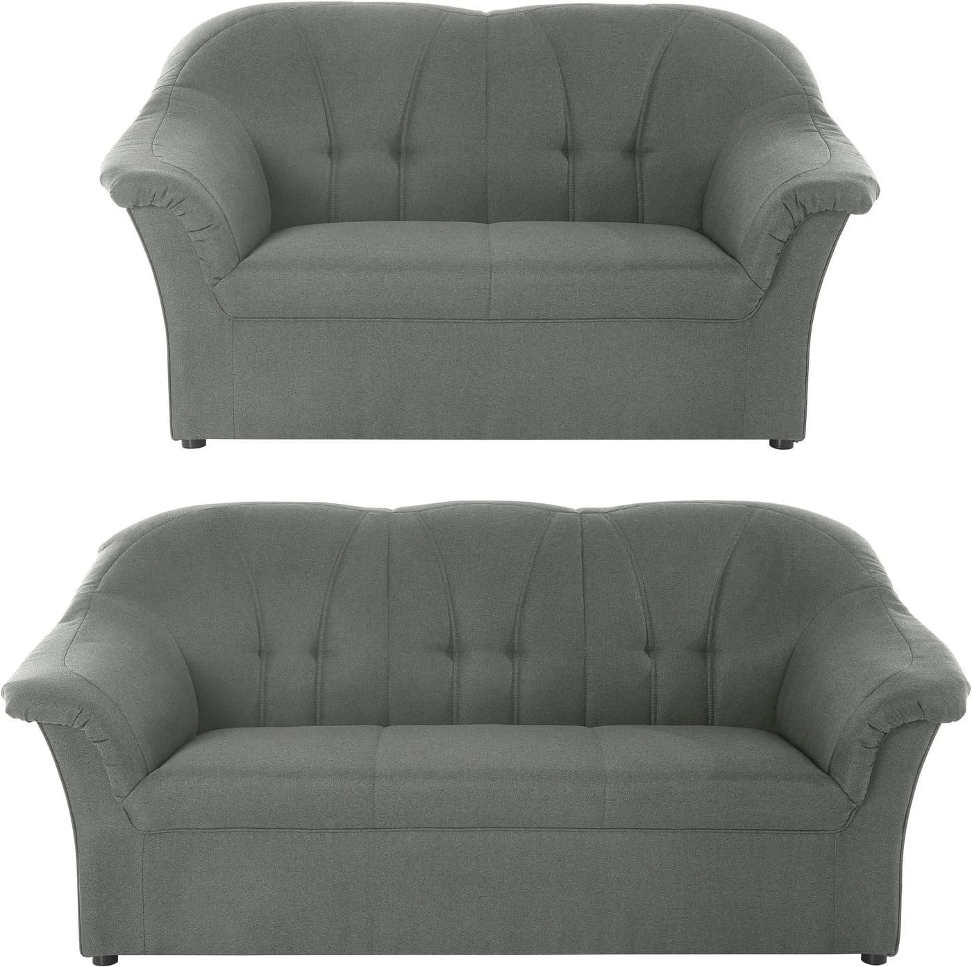 DOMO COLLECTION Polstergarnitur Pegnitz Grau 3-Sitzer & 2-Sitzer Set - Bild 2