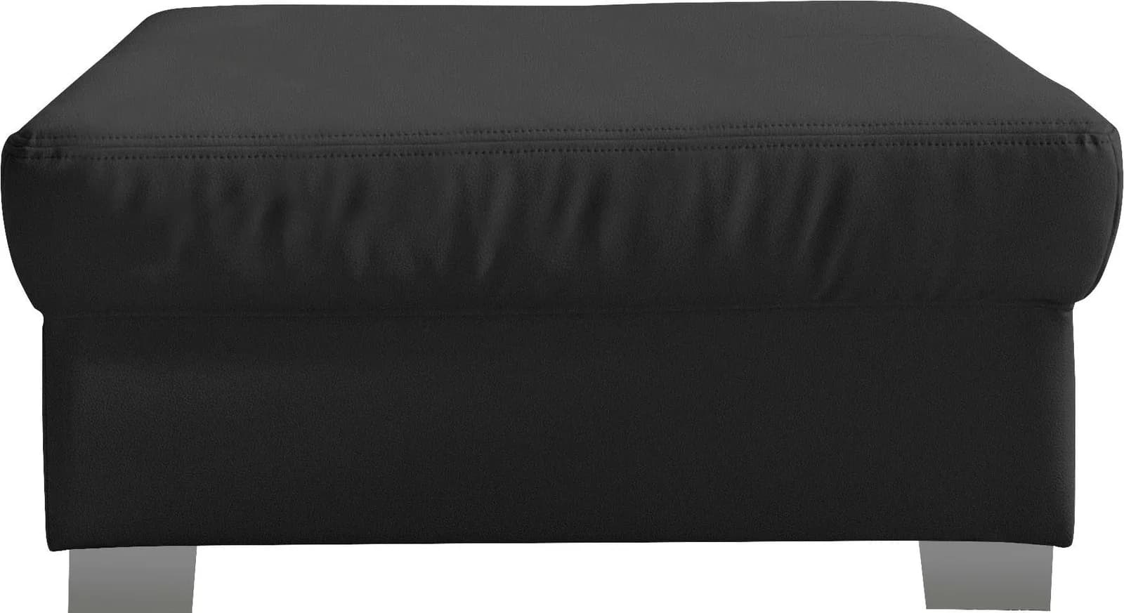DOMO COLLECTION Hocker Star Schwarz - Polsterhocker mit Metallfüßen