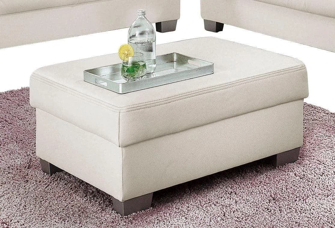 DOMO COLLECTION Hocker Amando Beige Creme Kunstleder