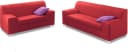 DOMO COLLECTION Amando Polstergarnitur Rot 2er + 3er Sofa Bild 1