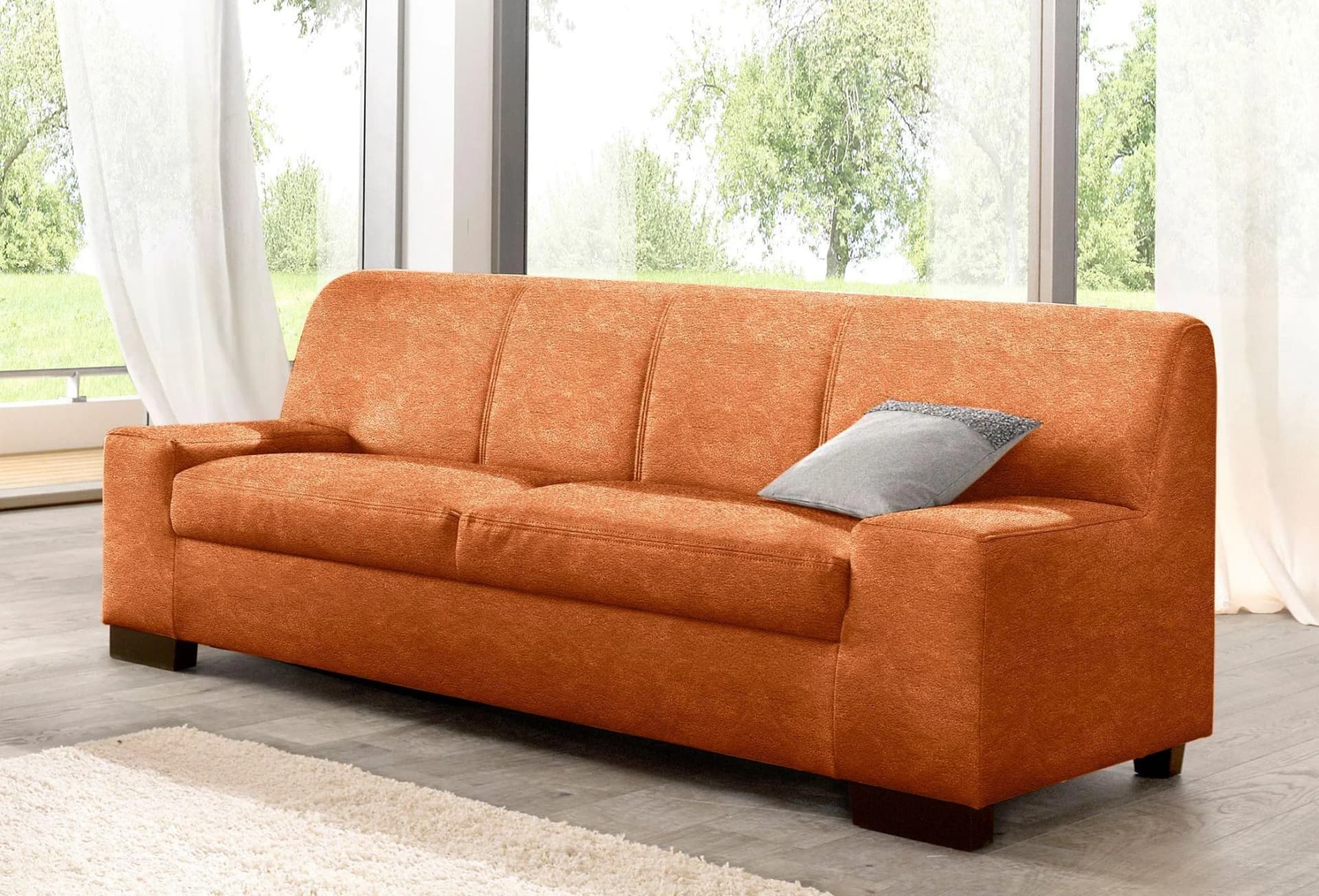 DOMO Collection Norma 3-Sitzer Sofa Terrakotta Modern