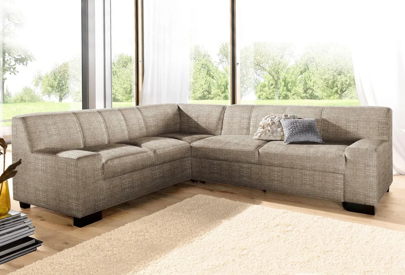 DOMO Collection Ecksofa Norma Top Beige L-Form mit Bettfunktion