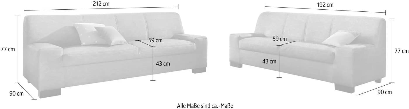 DOMO COLLECTION Polstergarnitur Norma 3-tlg. Beige Microfaser - Bild 4