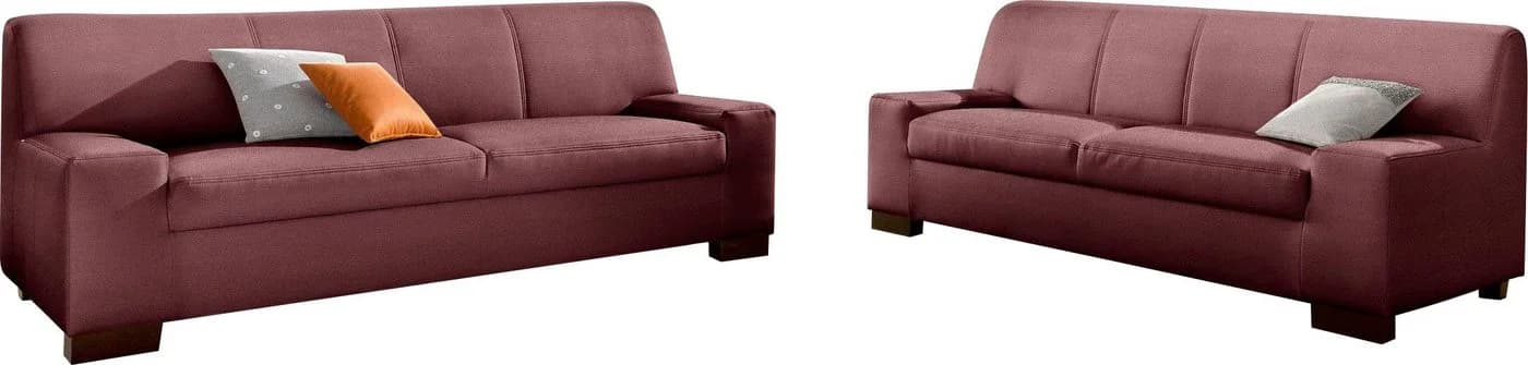 DOMO COLLECTION Polstergarnitur Norma Top 2+3 Sitzer Rot Kunstleder - Bild 2