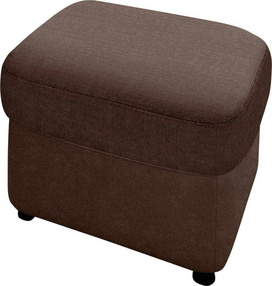 DOMO COLLECTION Flores Hocker Braun Naturleder & Kunstleder
