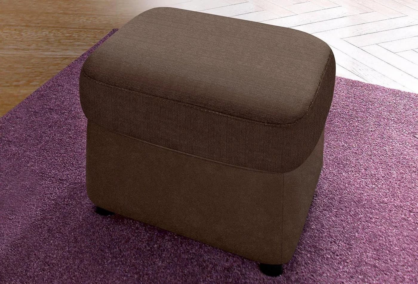 DOMO COLLECTION Flores Hocker Braun Naturleder & Kunstleder - Bild 2