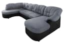 DOMO COLLECTION Flores Wohnlandschaft U-Form Schwarz/Silber Bild 1
