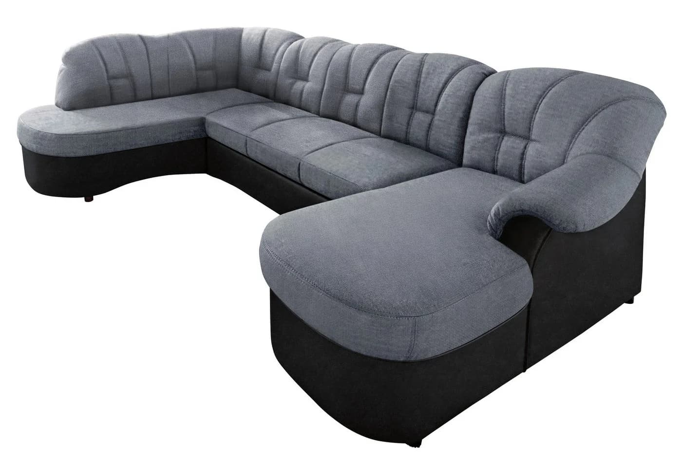 DOMO COLLECTION Flores Wohnlandschaft U-Form Schwarz/Silber