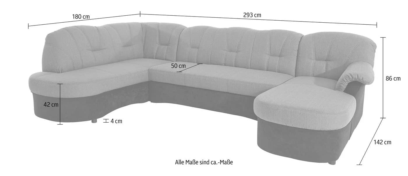 DOMO COLLECTION Flores Wohnlandschaft U-Form Braun Leder Microfaser - Bild 5
