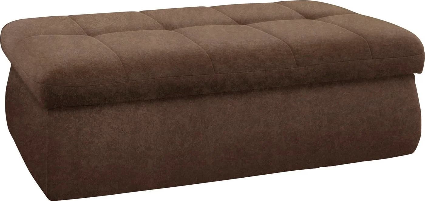 DOMO COLLECTION NMoric Hocker mit Stauraum Braun Microfaser