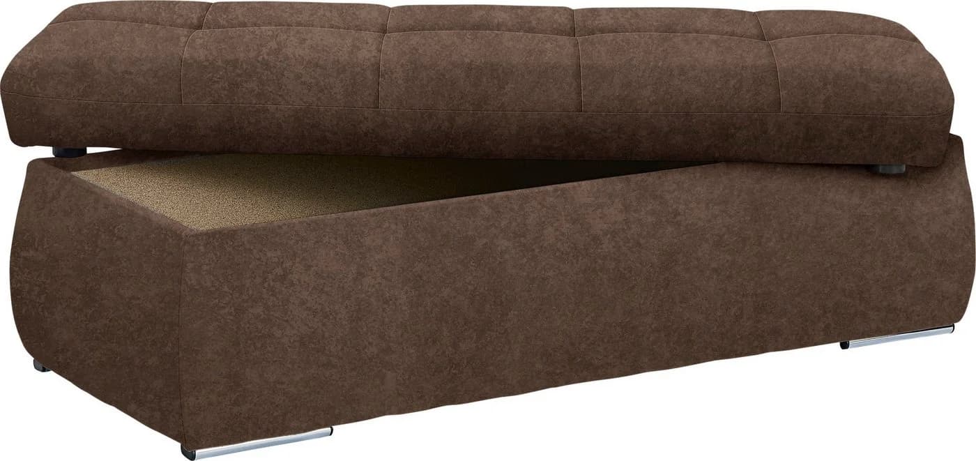DOMO COLLECTION NMoric Hocker mit Stauraum Braun Microfaser - Bild 3