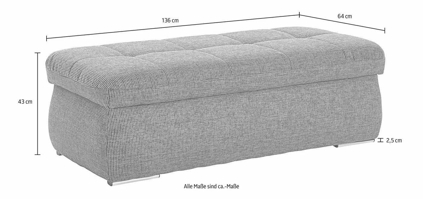 DOMO COLLECTION NMoric Hocker mit Stauraum Braun Microfaser - Bild 5