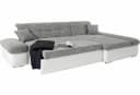 DOMO collection Ecksofa Moric L-Form Weiß-Grau mit Bettfunktion Bild 1
