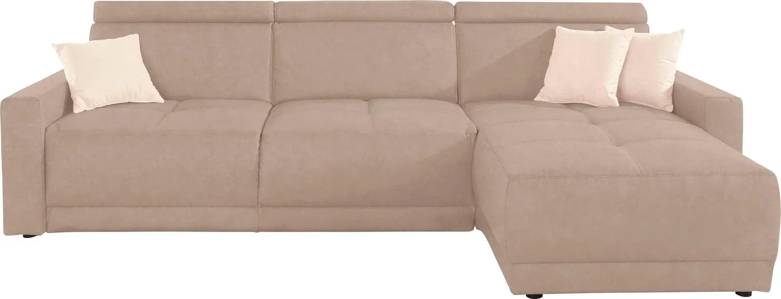 DOMO COLLECTION Ecksofa Ava L-Form Beige Kunstleder mit Recamiere