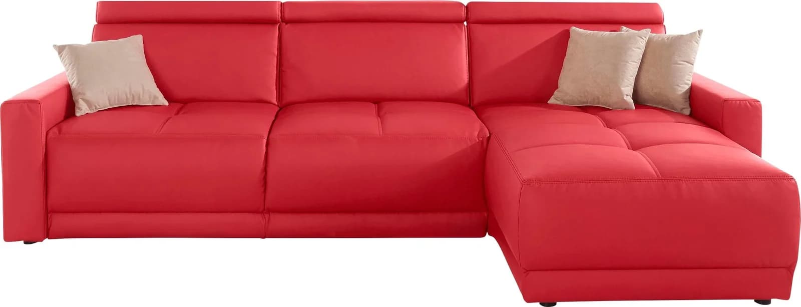 DOMO COLLECTION Ecksofa Ava L-Form Rot Kunstleder mit Recamiere