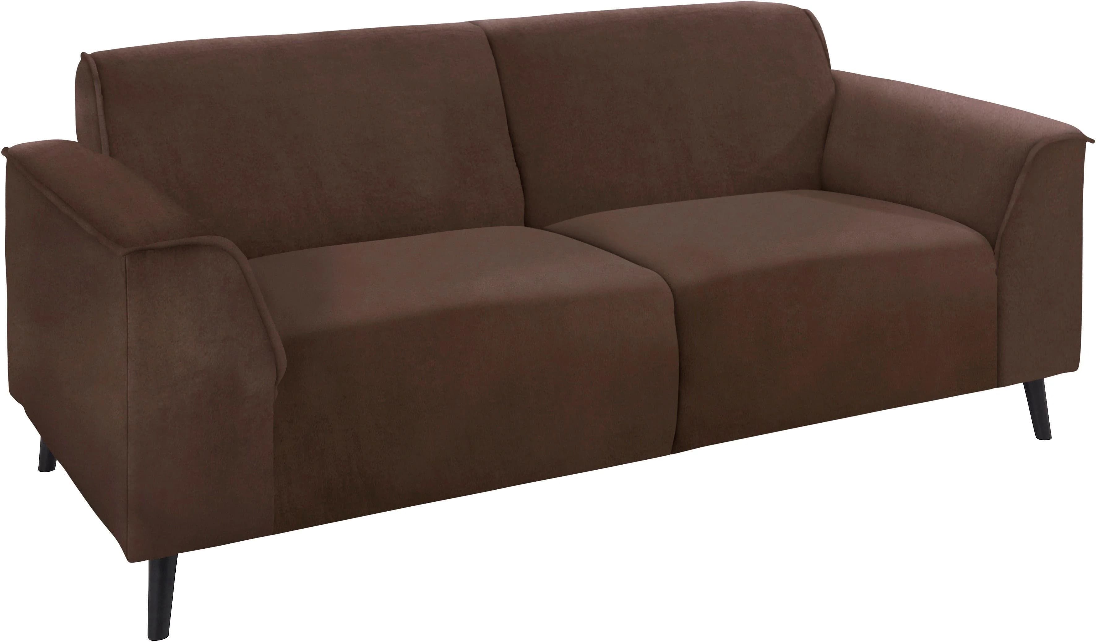 DOMO COLLECTION Amora 2,5-Sitzer Sofa Dunkelbraun Luxus-Microfaser