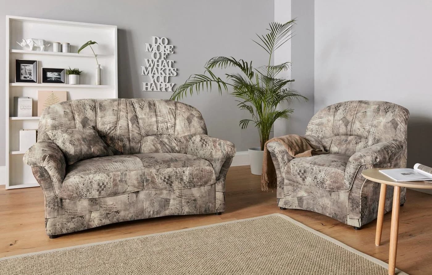 DOMO collection 2-Sitzer Bahia Sofa Microfaser Braun - Bild 1