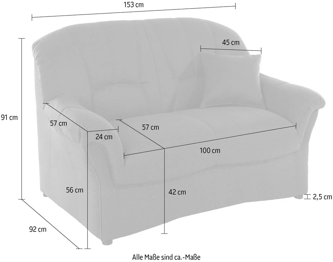 DOMO collection 2-Sitzer Bahia Sofa Microfaser Braun - Bild 5