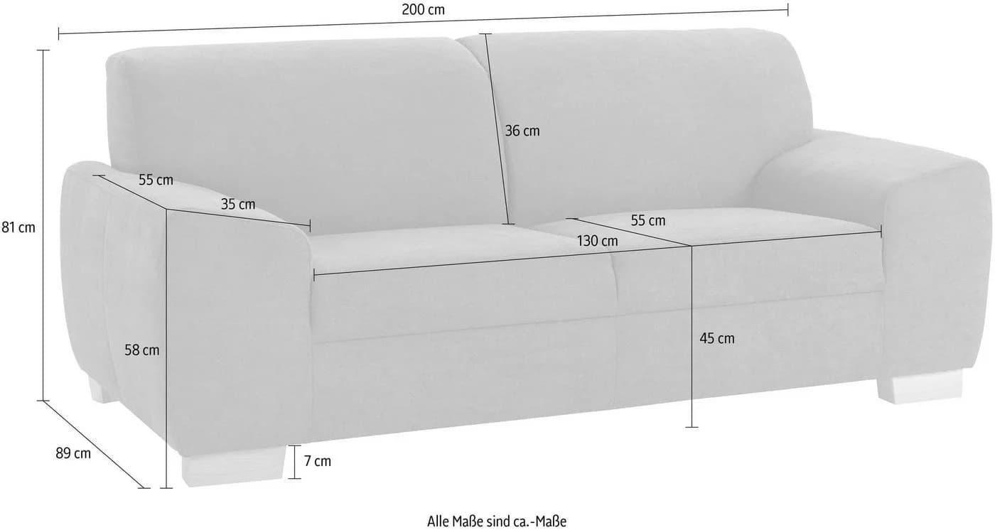 DOMO COLLECTION Incanto 2-Sitzer Sofa Espresso Kubisch - Bild 4