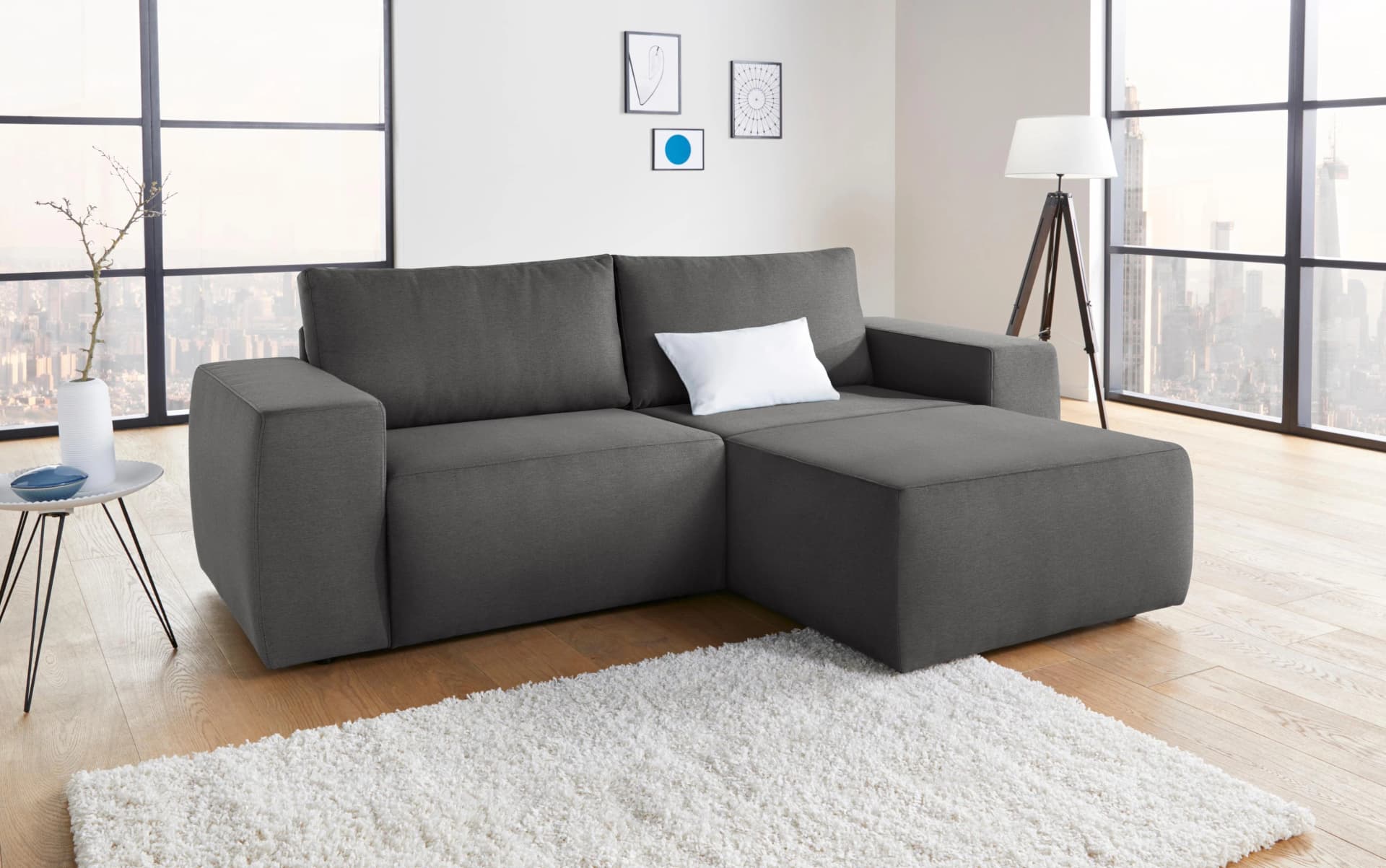 Ecksofa LooksII Kubisch Bequem Grau LOOKS by Wolfgang Joop