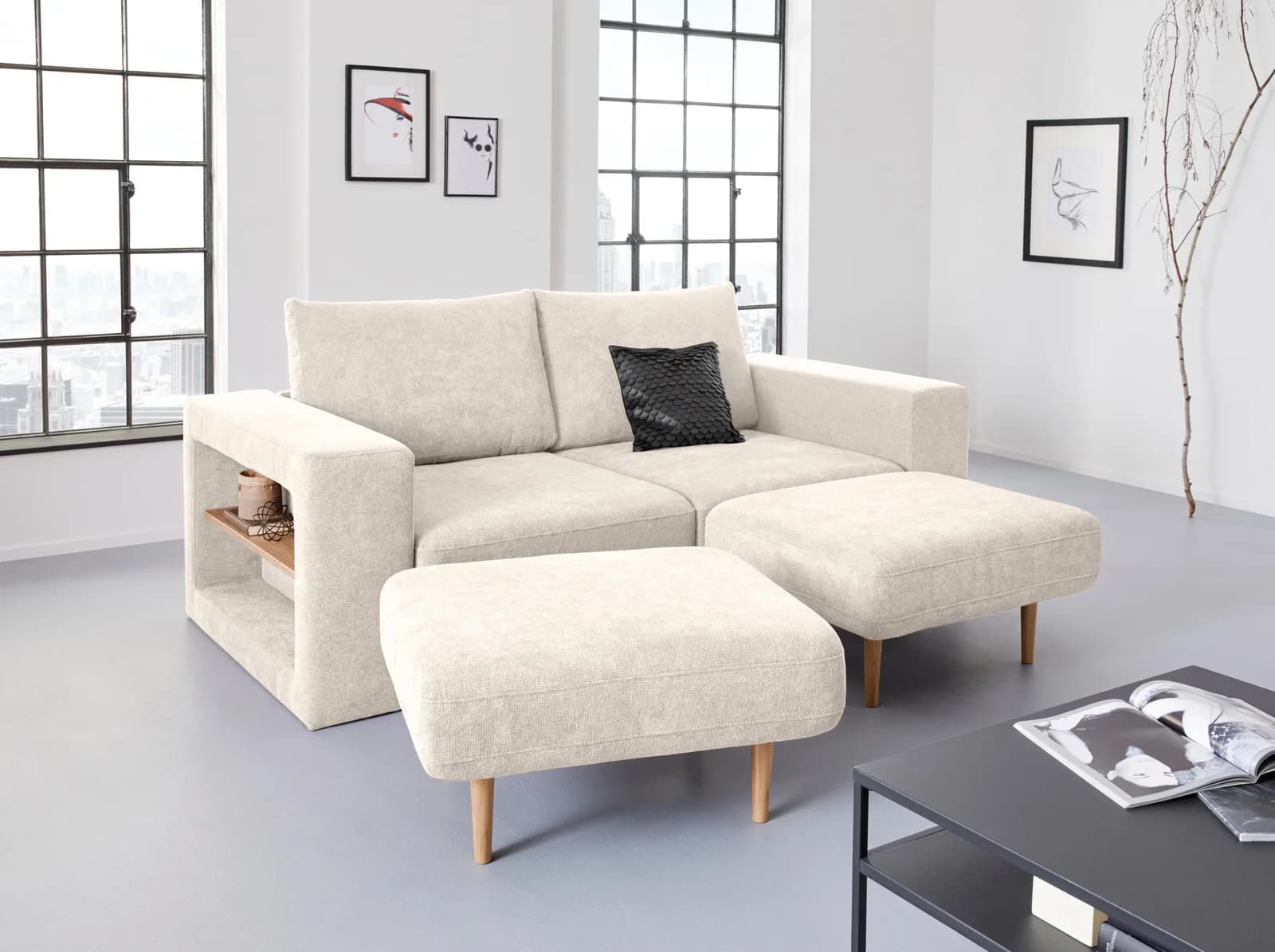 3-Sitzer Sofa Looksvb Beige LOOKS by Wolfgang Joop