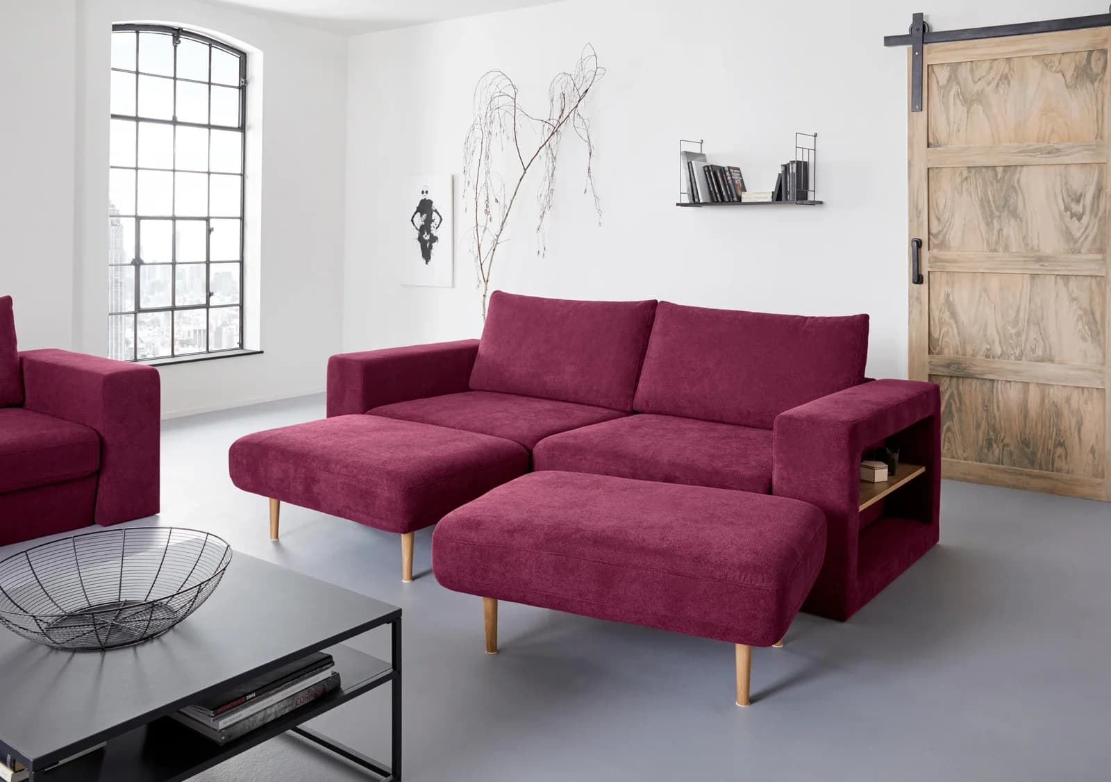 4-Sitzer Sofa "Looksvb" Lila (Beere) LOOKS by Wolfgang Joop