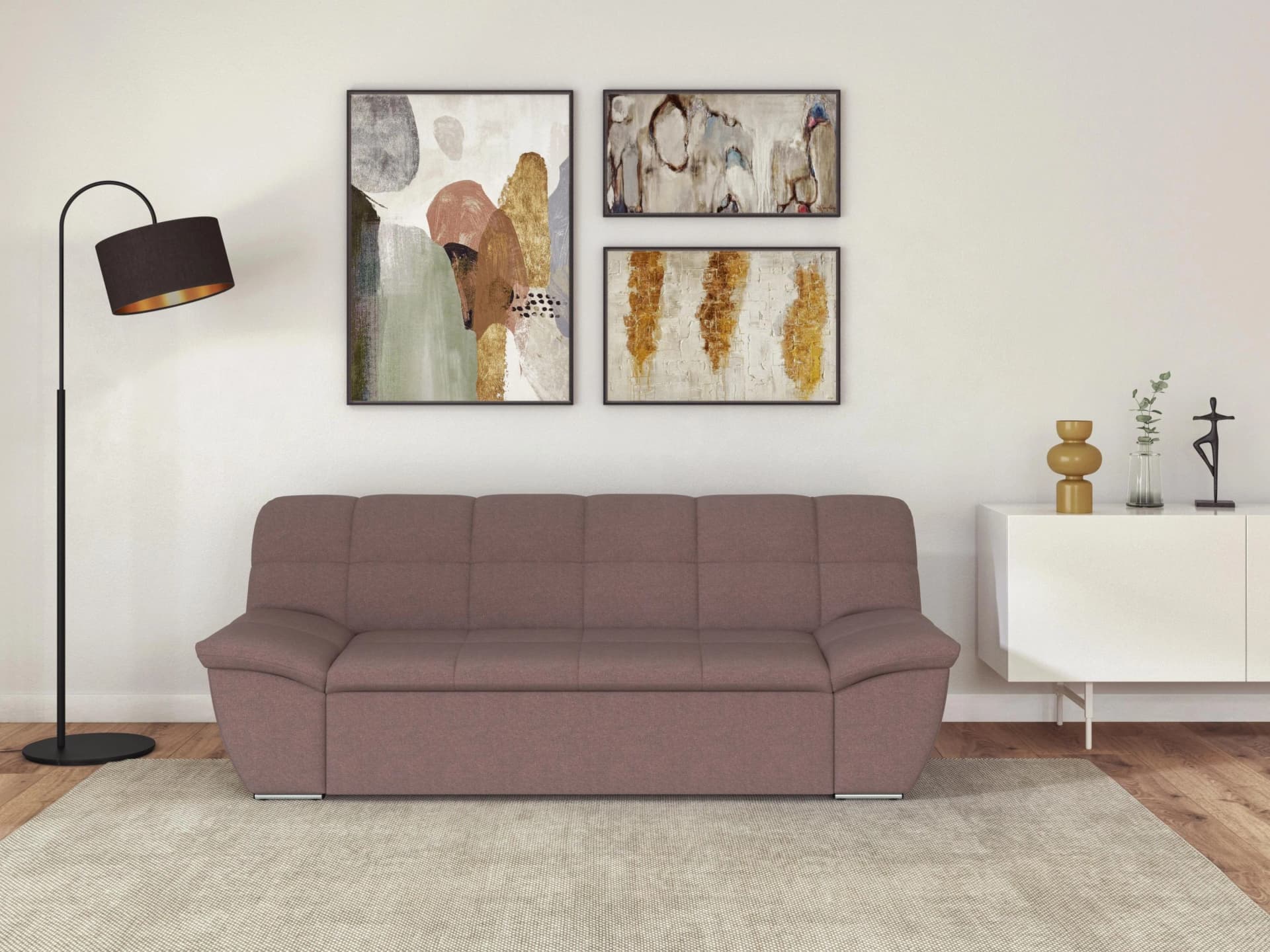 DOMO COLLECTION 2-Sitzer Sofa Splash Beere Polyester