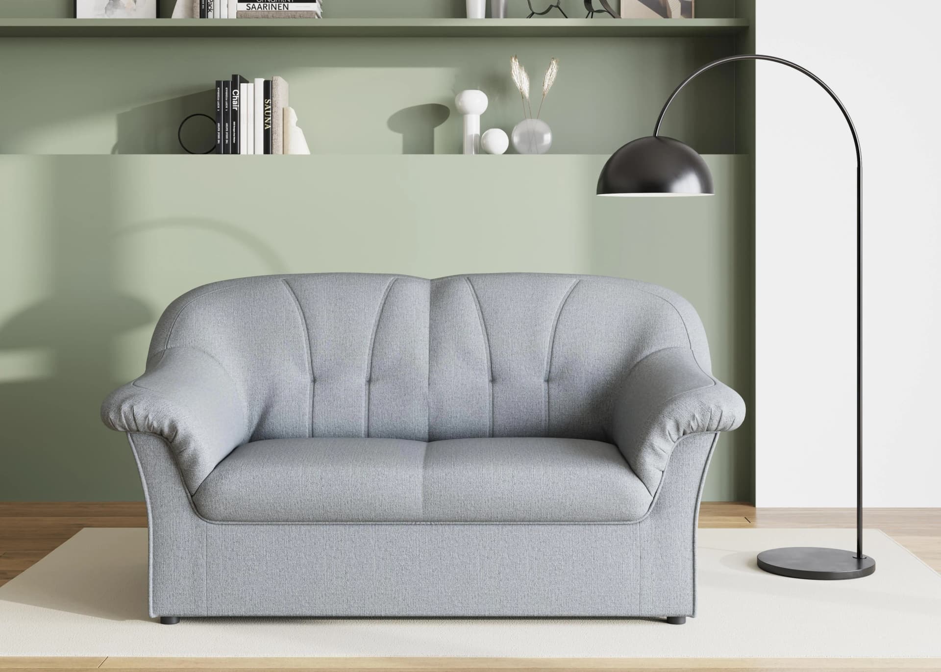 DOMO COLLECTION 2-Sitzer Sofa Pegnitz Silber
