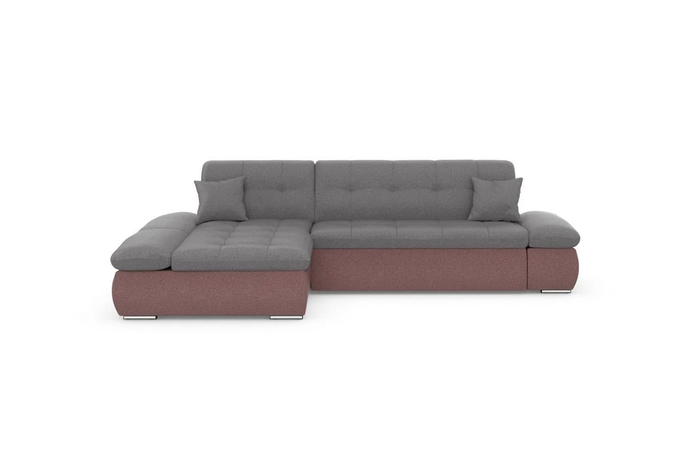 DOMO collection Ecksofa MORIC 300x172 cm mit Armlehnenverstellung Beere/Grau - Bild 3