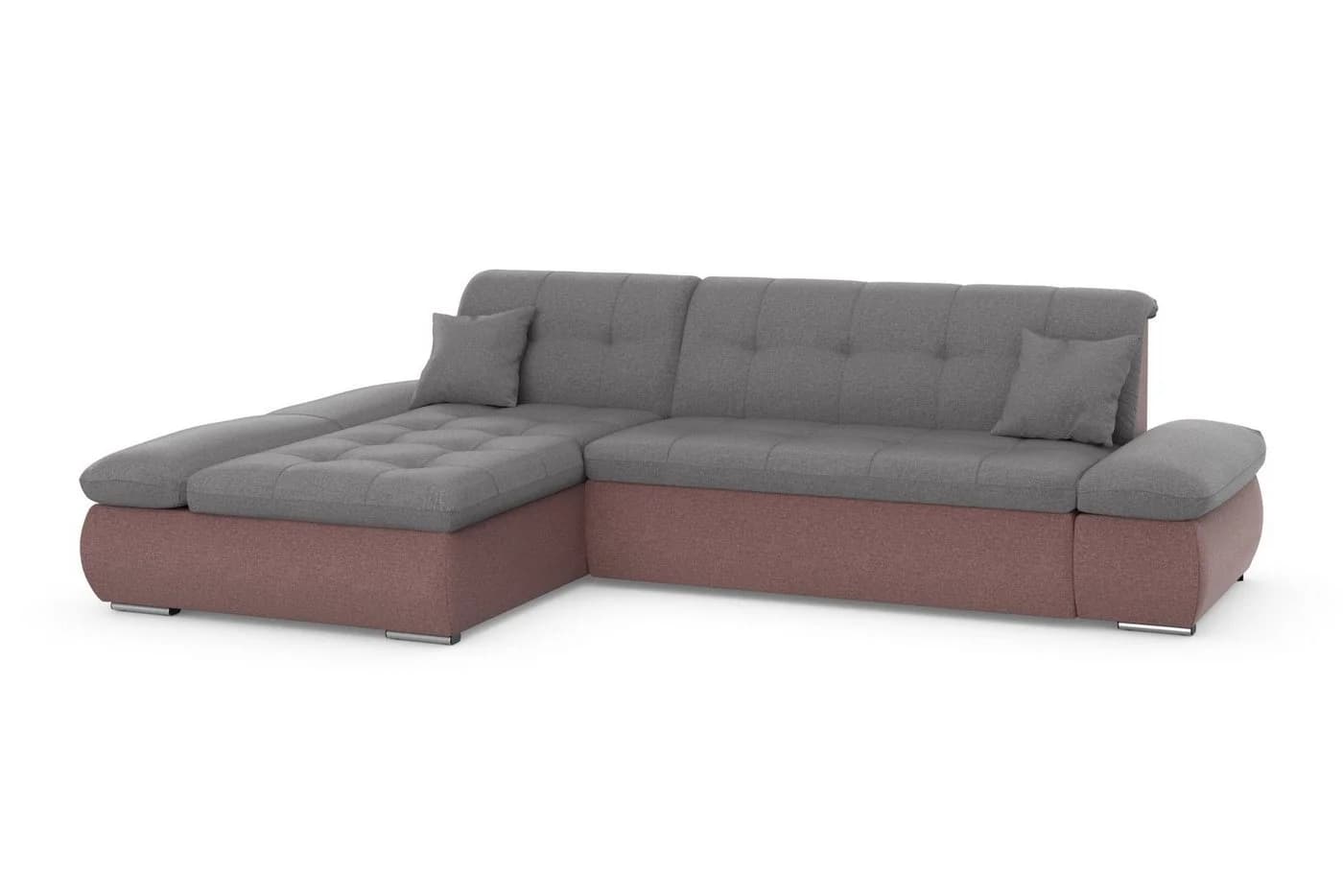 DOMO collection Ecksofa MORIC 300x172 cm mit Armlehnenverstellung Beere/Grau - Bild 5