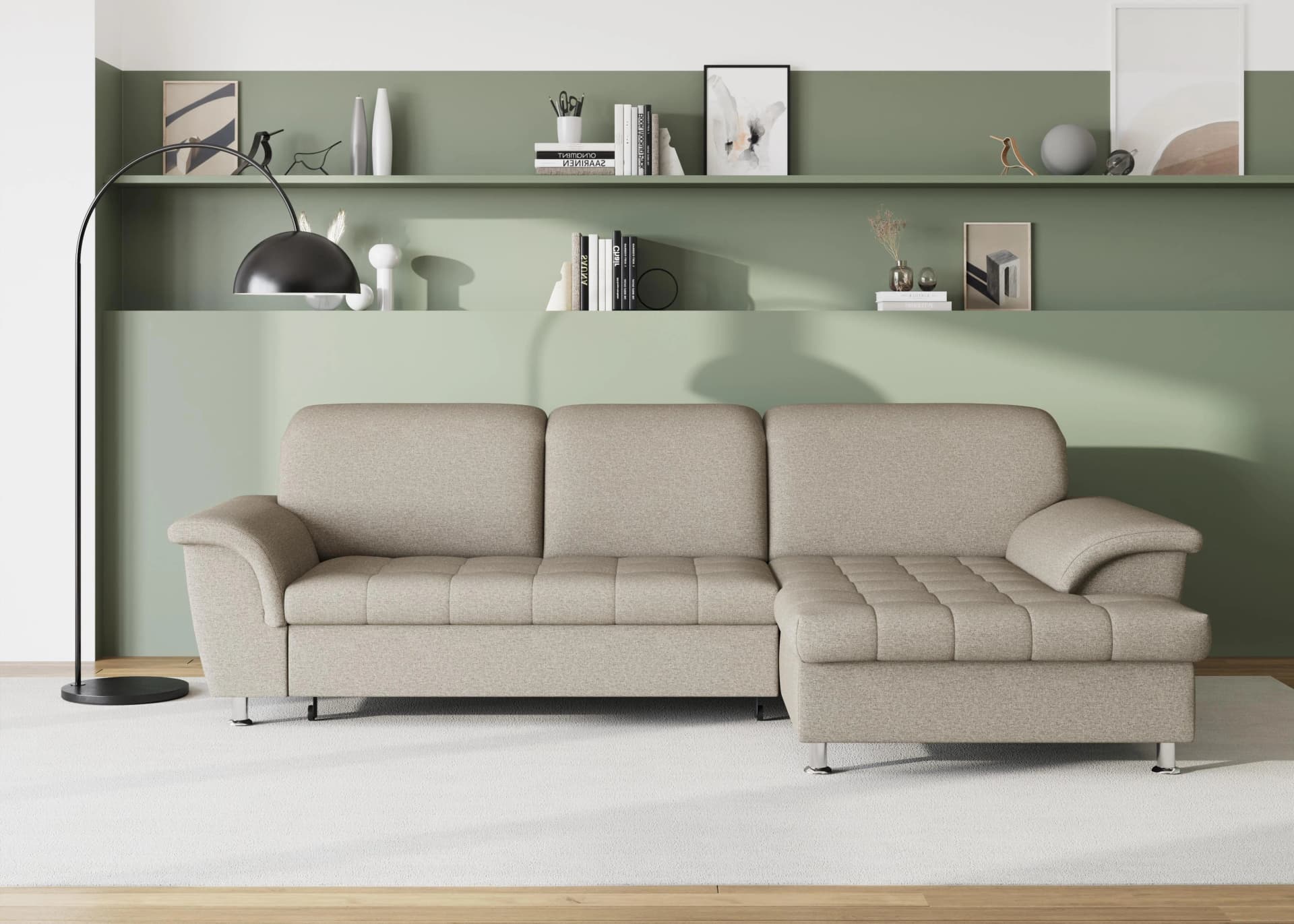 DOMO COLLECTION Ecksofa Franzi L-Form Braun mit Bettfunktion