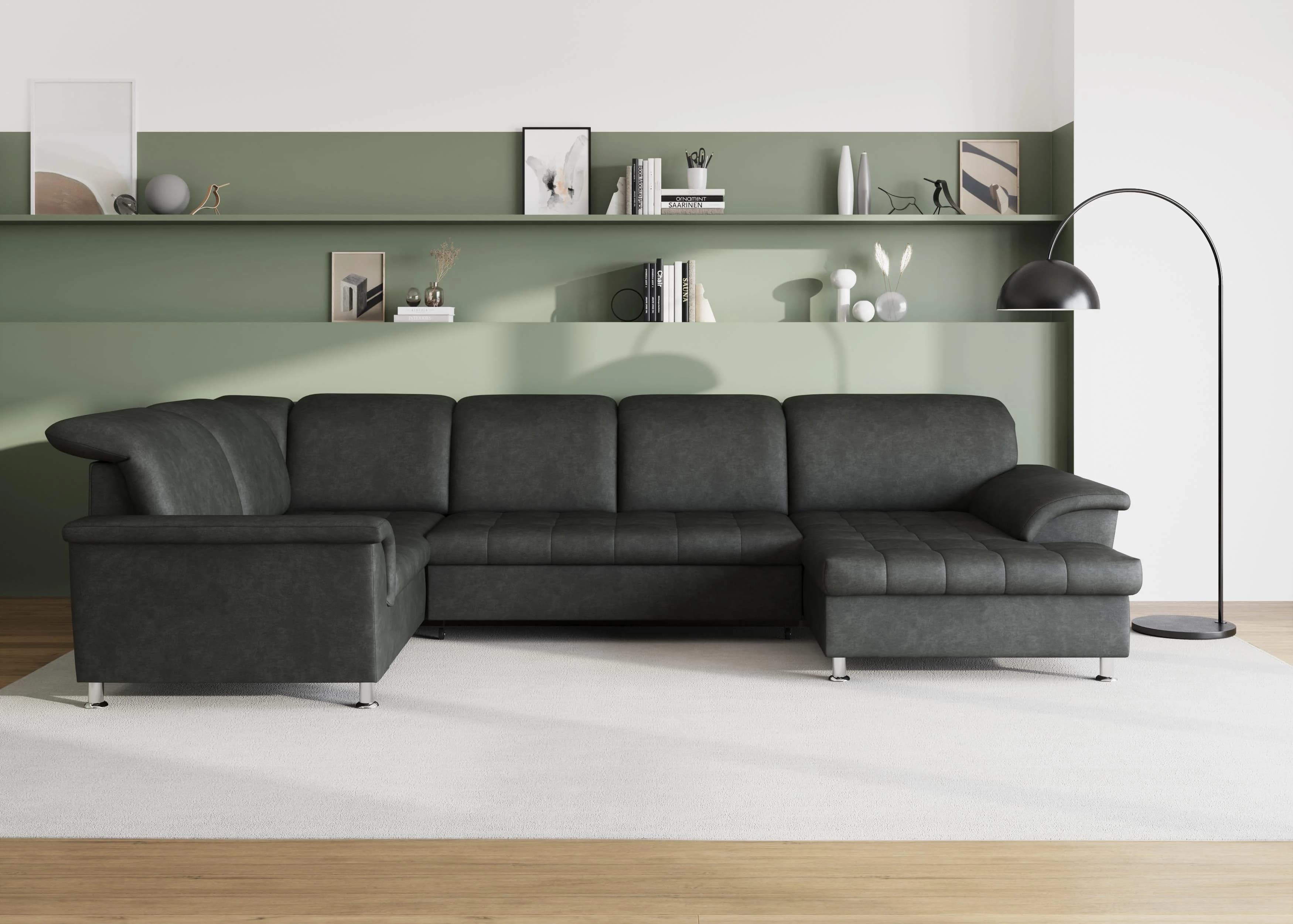 DOMO COLLECTION Wohnlandschaft Franzi Grau mit Bettfunktion