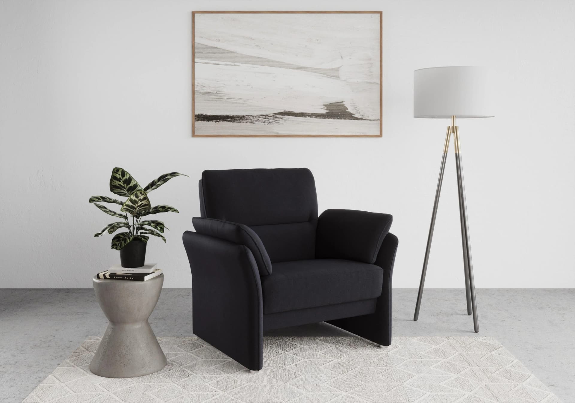DOMO COLLECTION Sessel Pina Dunkelblau Microfaser