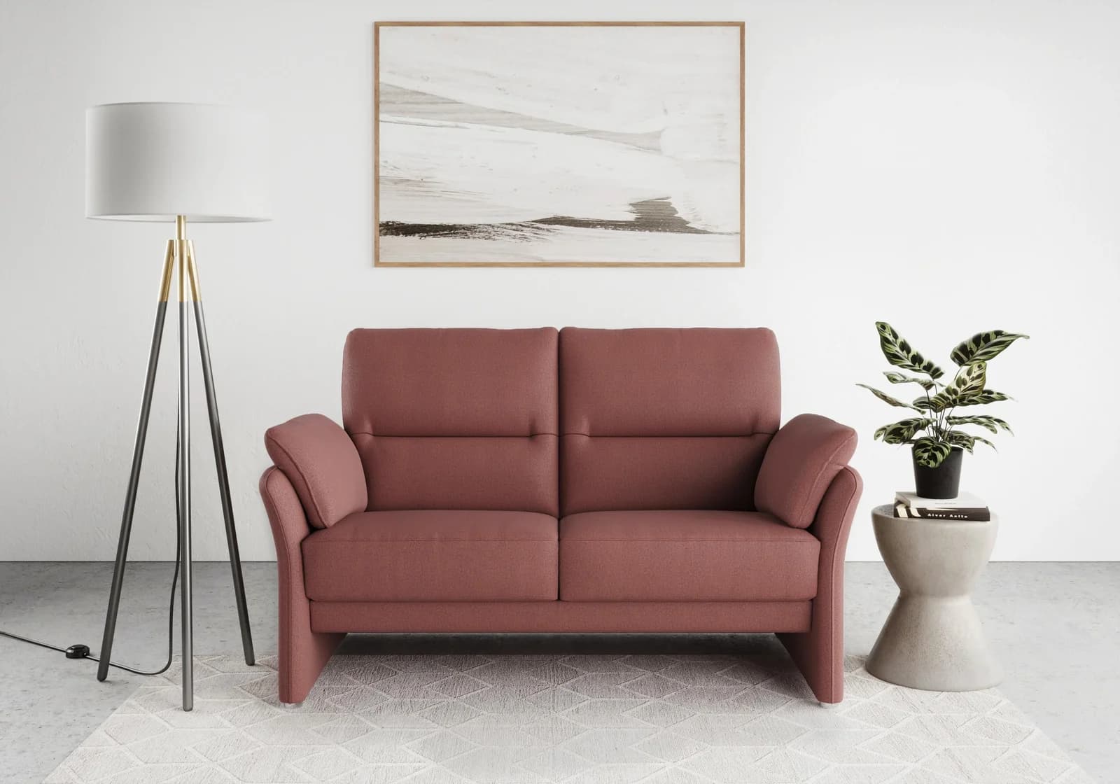 DOMO Collection Pina 2-Sitzer Sofa Lila Microfaser