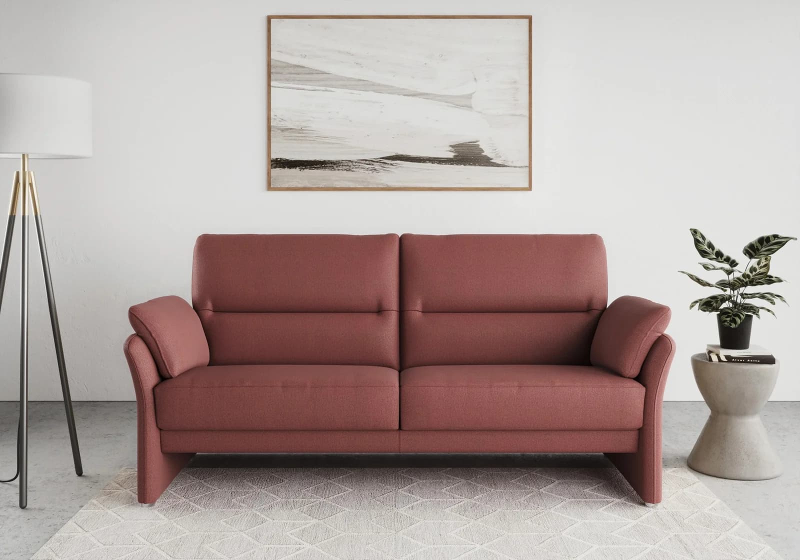 DOMO Collection Sofa Pina Lila Microfaser 2,5-Sitzer