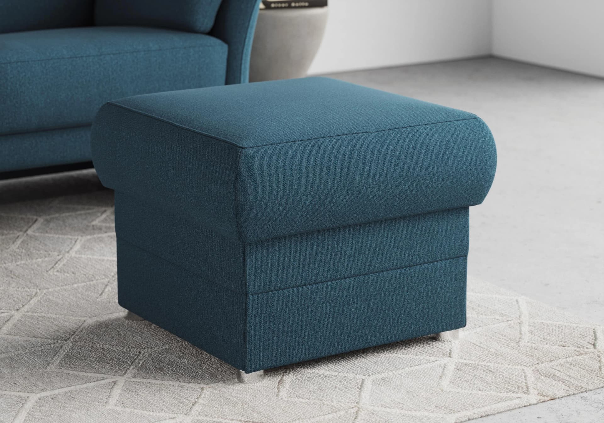 DOMO COLLECTION Hocker Pina Petrol Kompakt Bequem