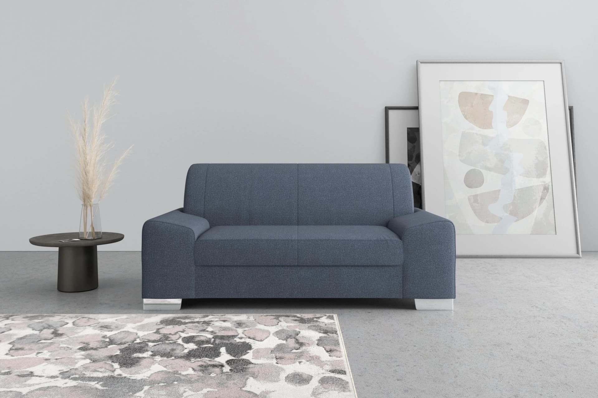 DOMO COLLECTION Anzio 2-Sitzer Sofa Blau Kubisch