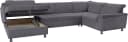 DOMO Wohnlandschaft Franzi Dunkelgrau U-Form mit Bettfunktion Bild 3