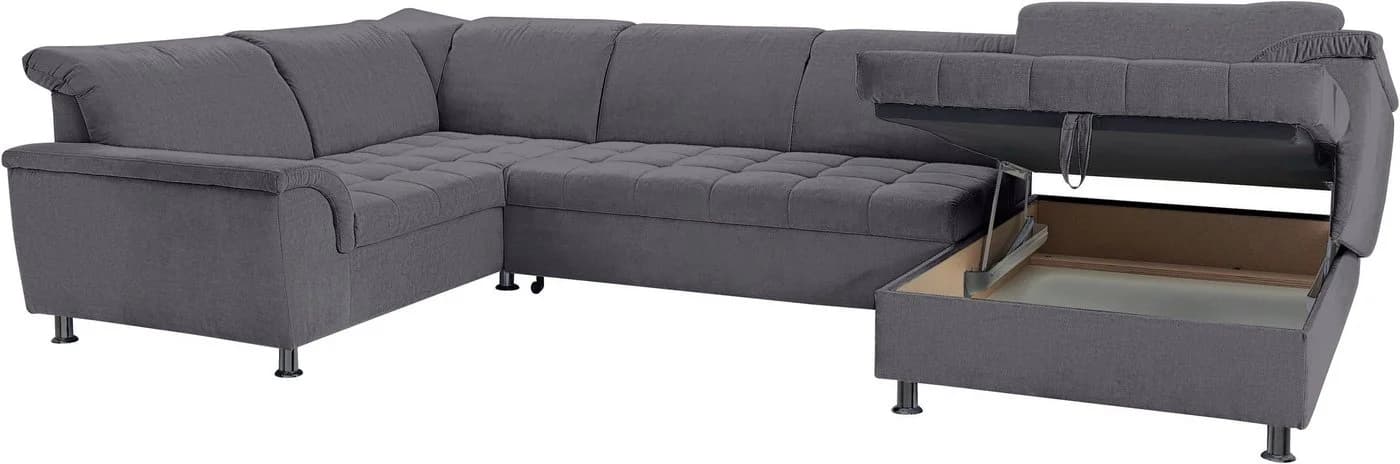 DOMO COLLECTION Wohnlandschaft Franzi Grau mit Bettfunktion - Bild 3