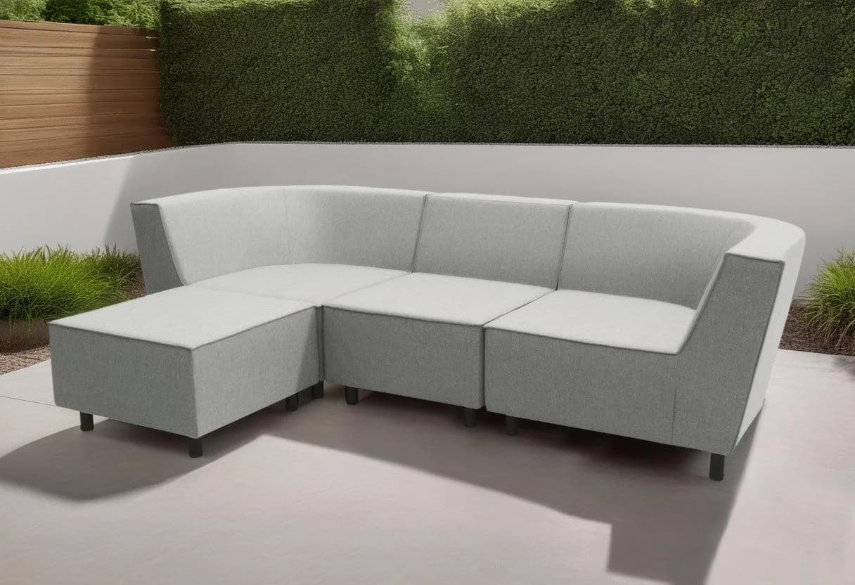 Ecksofa Outdoor Silber