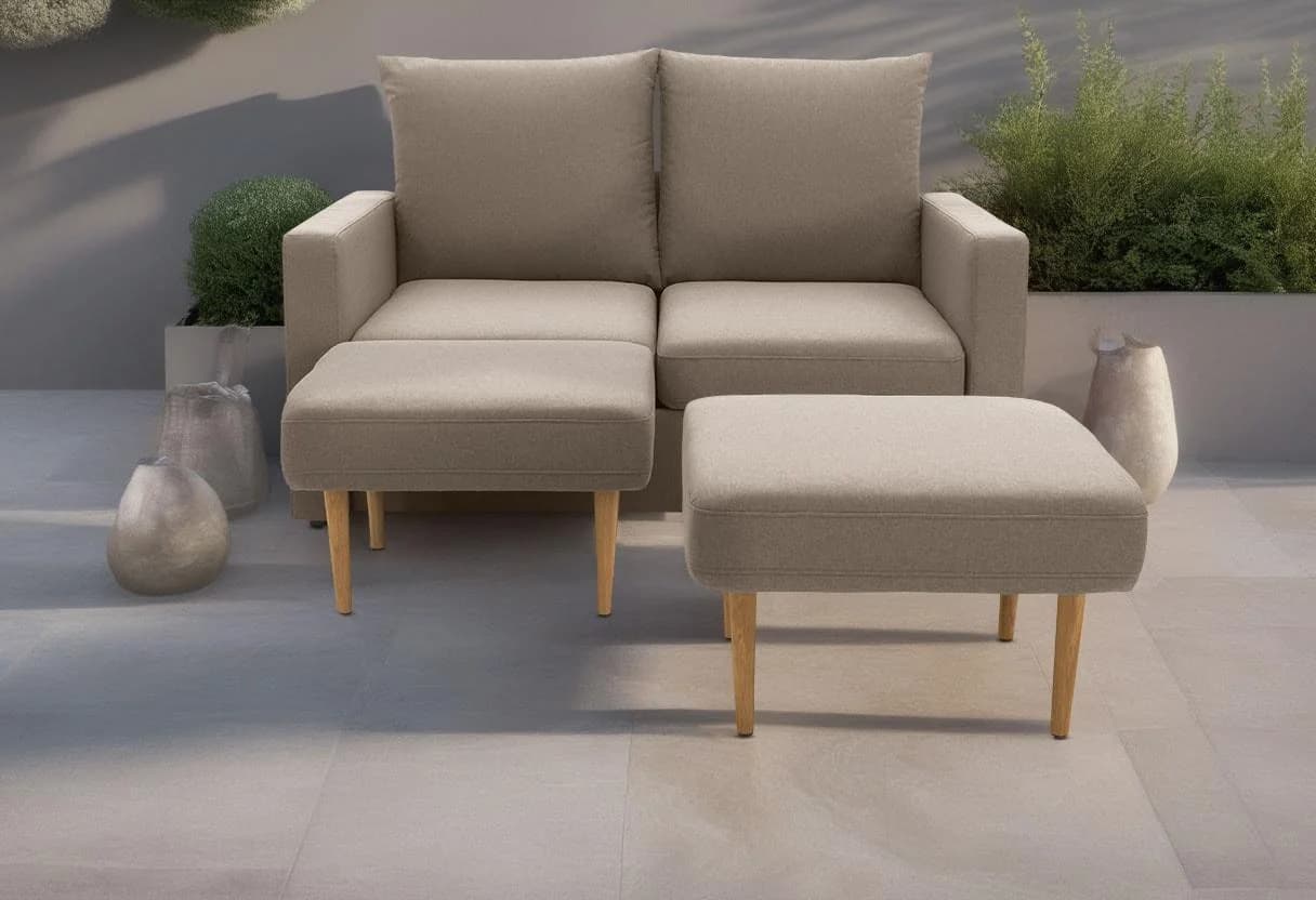 DOMO COLLECTION 2-Sitzer Outdoor Sofa Braun 100% Olefin