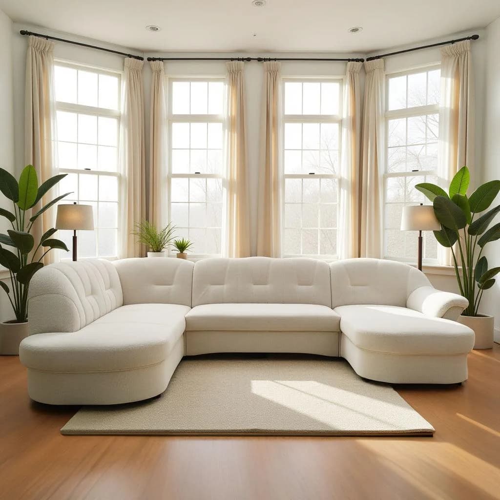 DOMO COLLECTION Flores Wohnlandschaft U-Form Creme