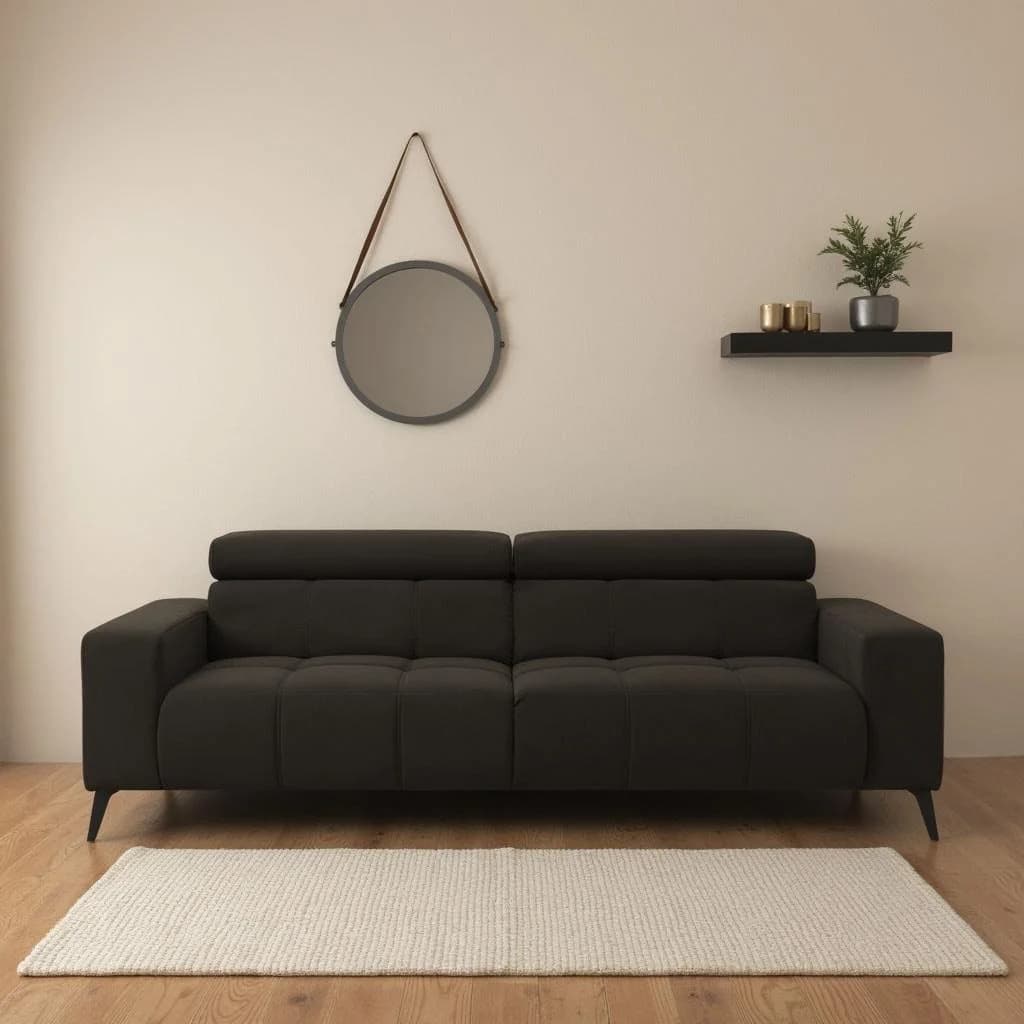 DOMO COLLECTION Trento 2-Sitzer Sofa Espresso Microfaser